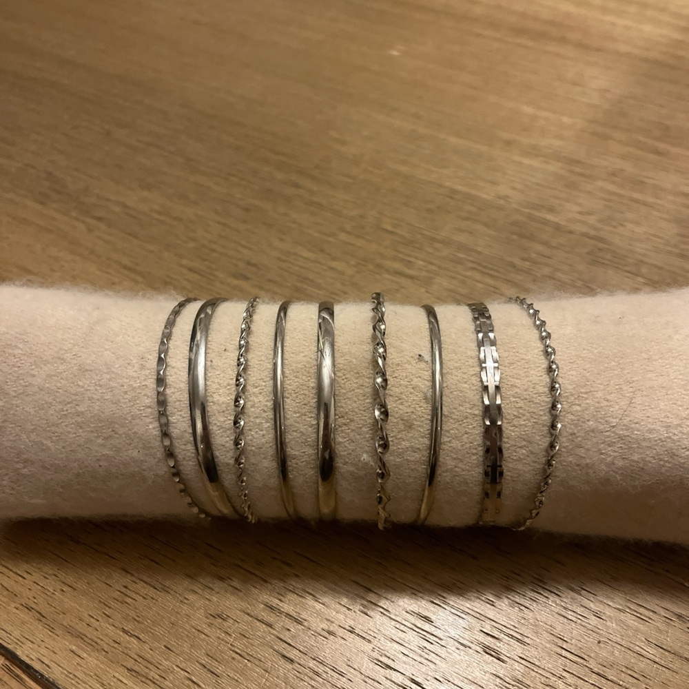 Elegant Silver Bangle Set